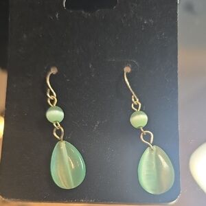 Elegant Green Teardrop Earrings